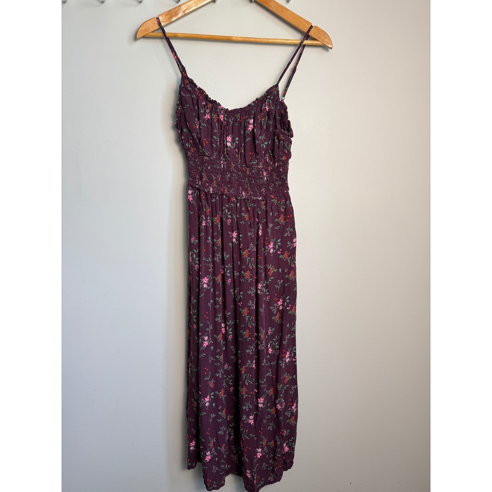 Old Navy Smocked Babydoll Purple Ditsy‎ Floral Dress XS Boho Cottagecore Fairy